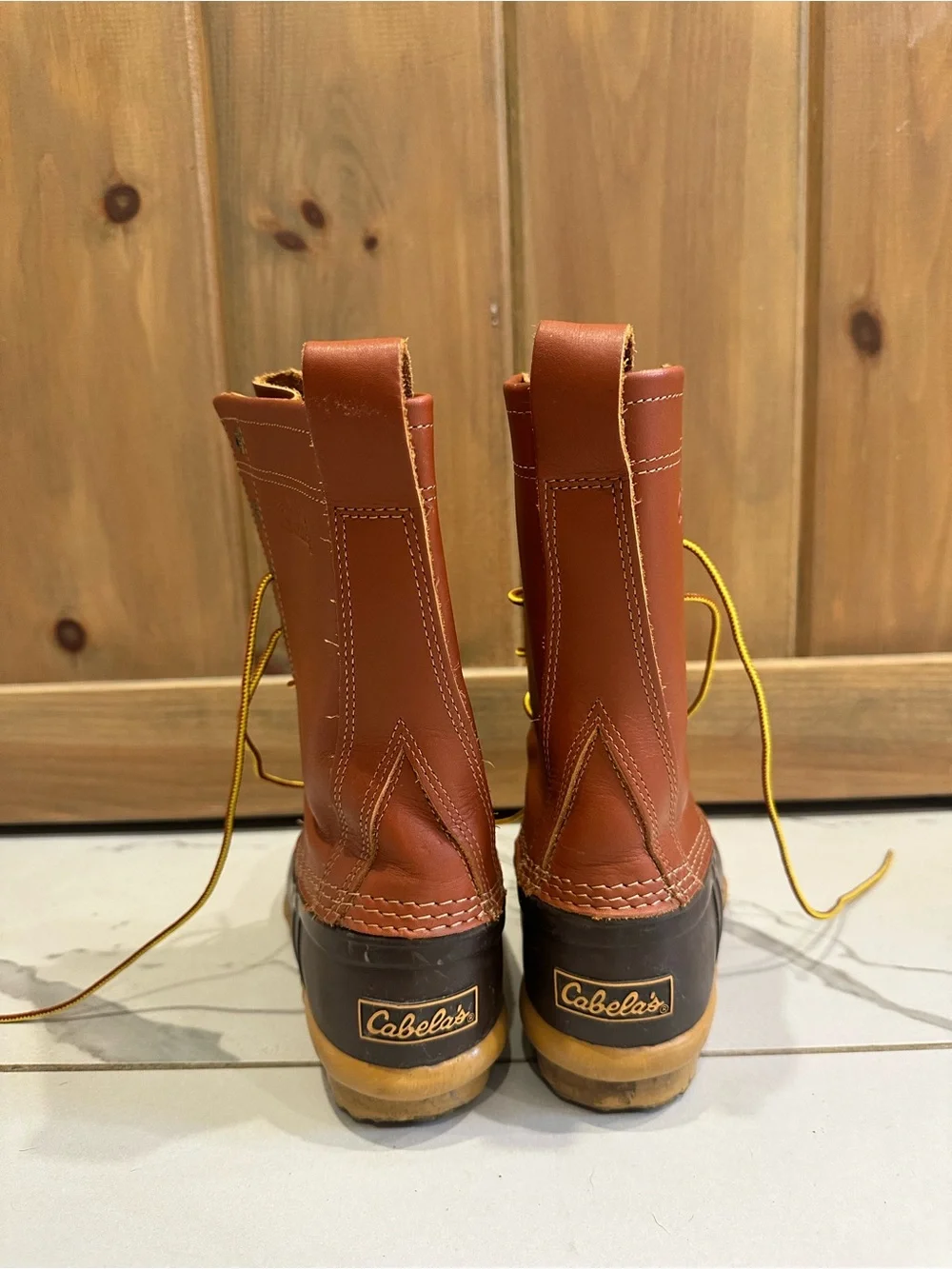 Cabela's Brown and Tan Waterproof Lace-Up Men's Boots